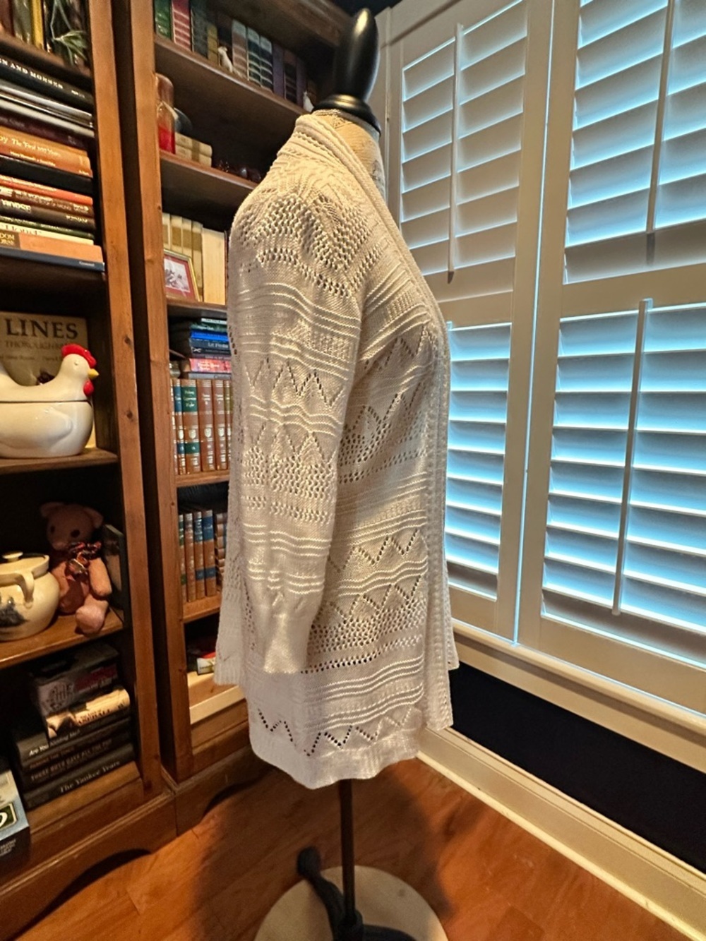 89th & Madison Cream Open-Knit Long Cardigan - Picture 5 of 10